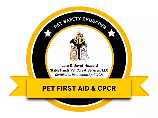 Pet first aid certified instructor badge